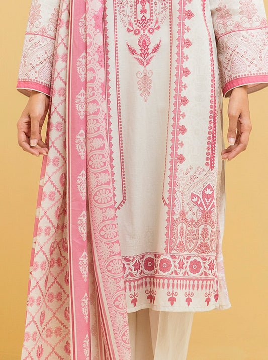 3 PIECE - PRINTED LAWN SUIT - QUARTZ PEARL MORBAGH SU_22   