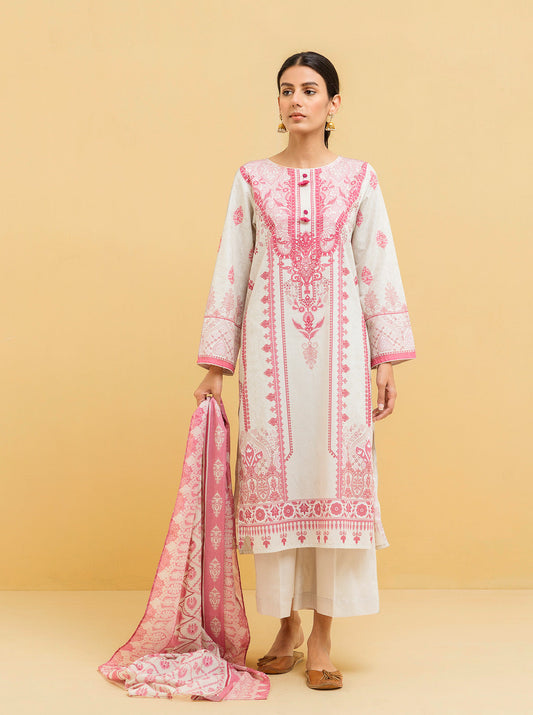 3 PIECE - PRINTED LAWN SUIT - QUARTZ PEARL MORBAGH SU_22   