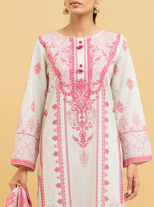 3 PIECE - PRINTED LAWN SUIT - QUARTZ PEARL MORBAGH SU_22   