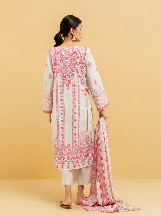 3 PIECE - PRINTED LAWN SUIT - QUARTZ PEARL MORBAGH SU_22   