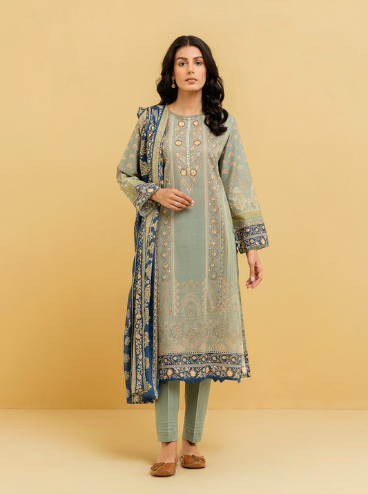 3 PIECE - PRINTED LAWN SUIT - ETHNIC ELEGANCE MORBAGH SU_22   