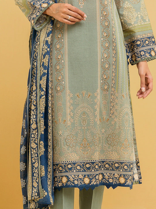 3 PIECE - PRINTED LAWN SUIT - ETHNIC ELEGANCE MORBAGH SU_22   