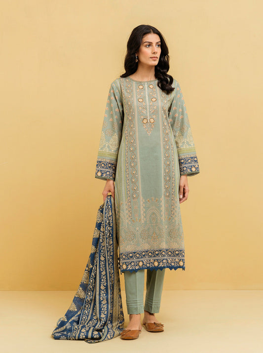 3 PIECE - PRINTED LAWN SUIT - ETHNIC ELEGANCE MORBAGH SU_22   