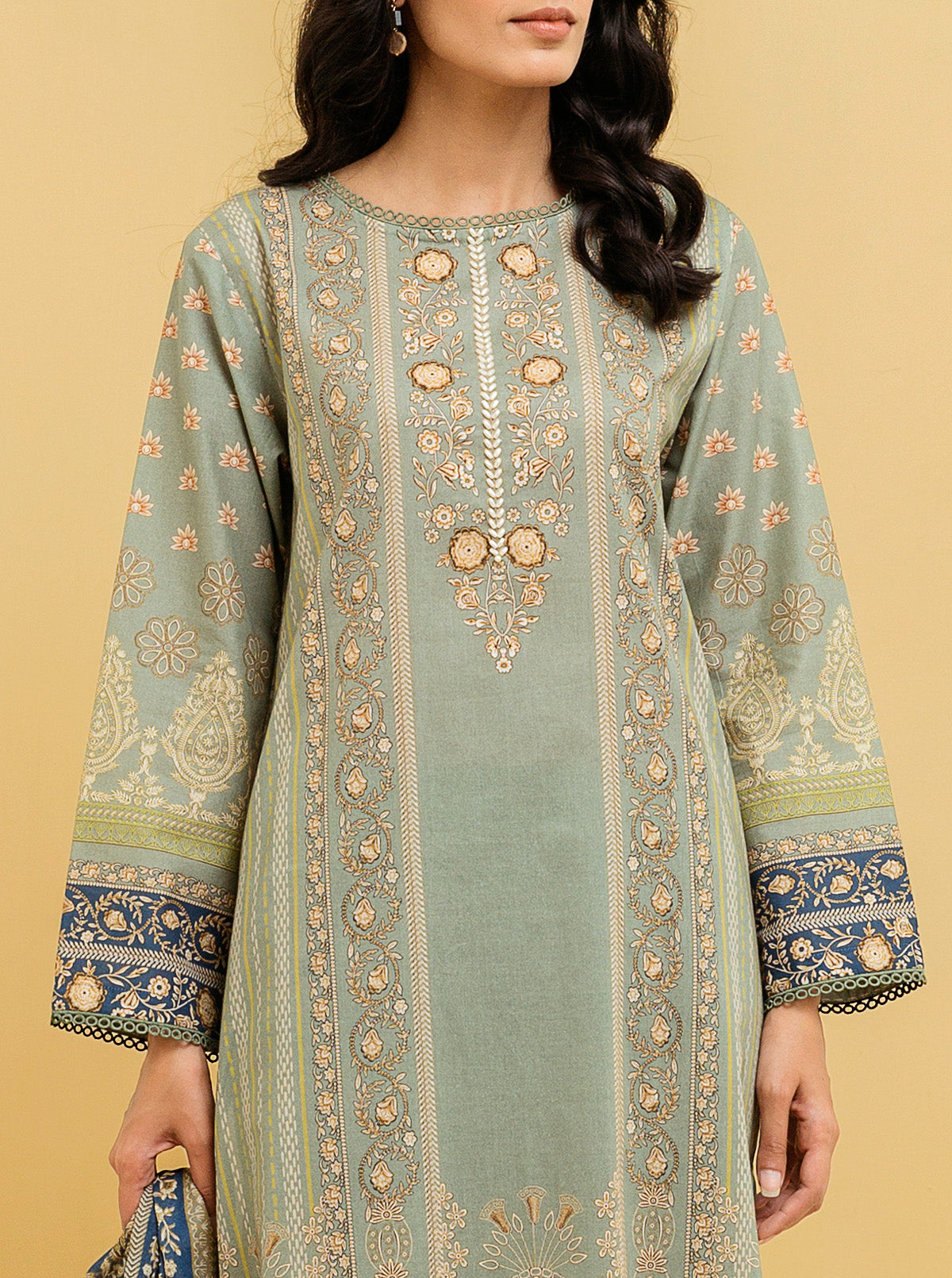 3 PIECE - PRINTED LAWN SUIT - ETHNIC ELEGANCE MORBAGH SU_22   