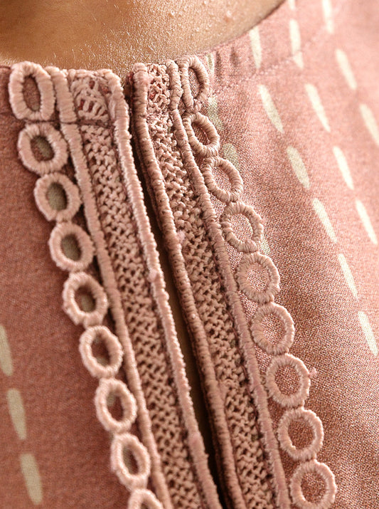 3 PIECE - PRINTED LAWN SUIT - DUSKY PINK MORBAGH SU_22   