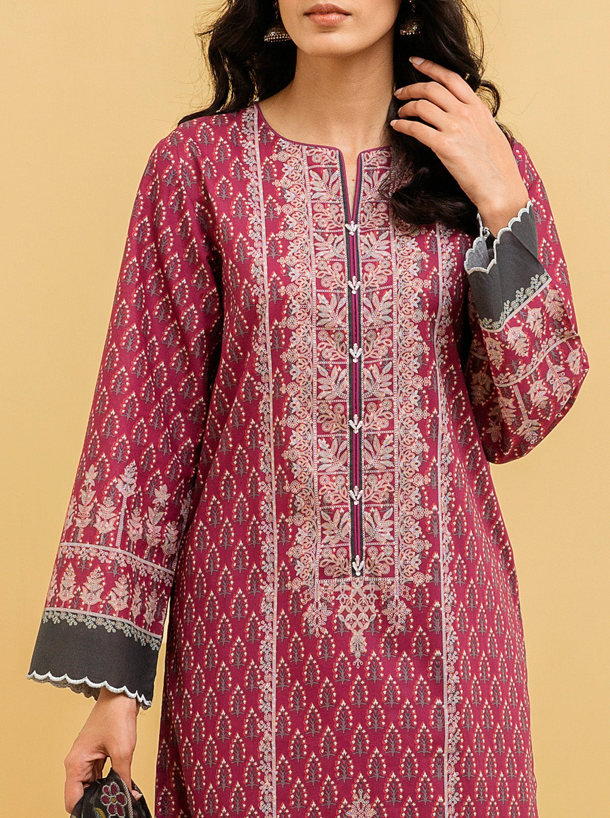 3 PIECE - PRINTED LAWN SUIT - DIVINITY FLORAL MORBAGH SU_22   