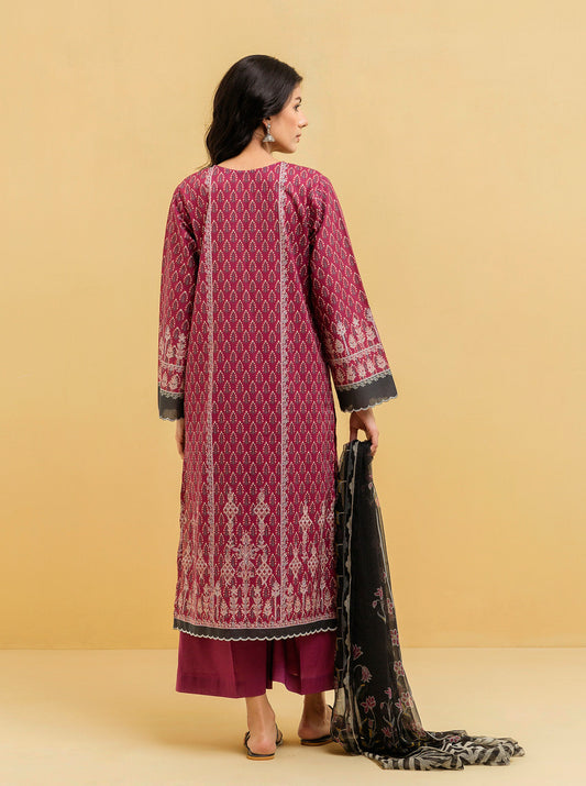 3 PIECE - PRINTED LAWN SUIT - DIVINITY FLORAL MORBAGH SU_22   