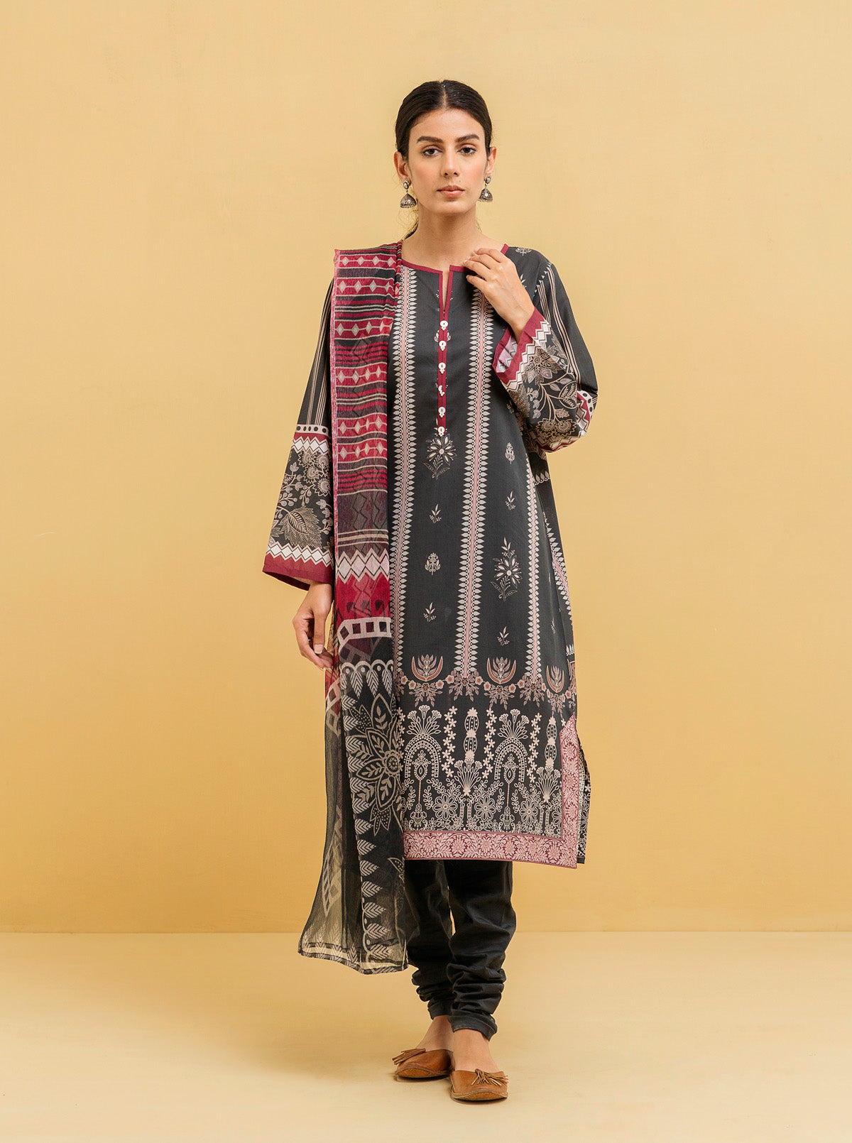 3 PIECE - PRINTED LAWN SUIT - GRACE GLORIA MORBAGH SU_22   