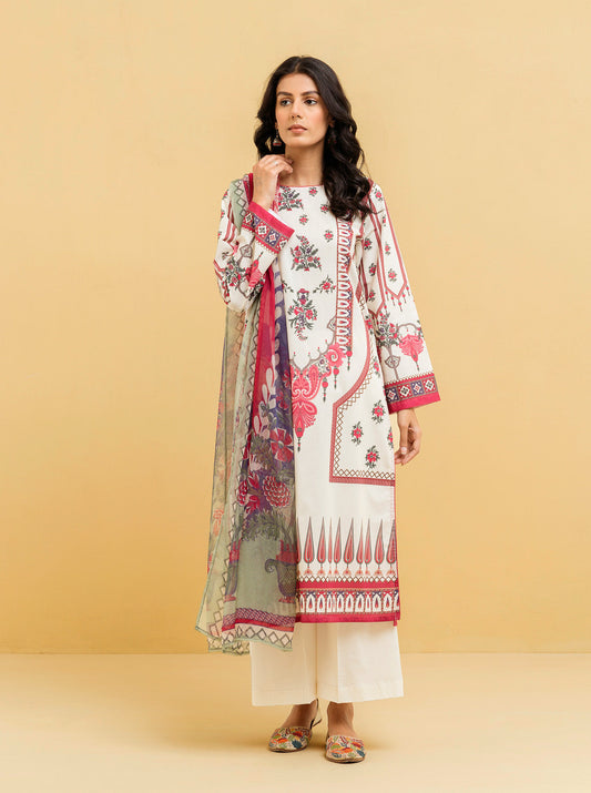 3 PIECE - PRINTED LAWN SUIT - SPRING DELIGHT MORBAGH SU_22   