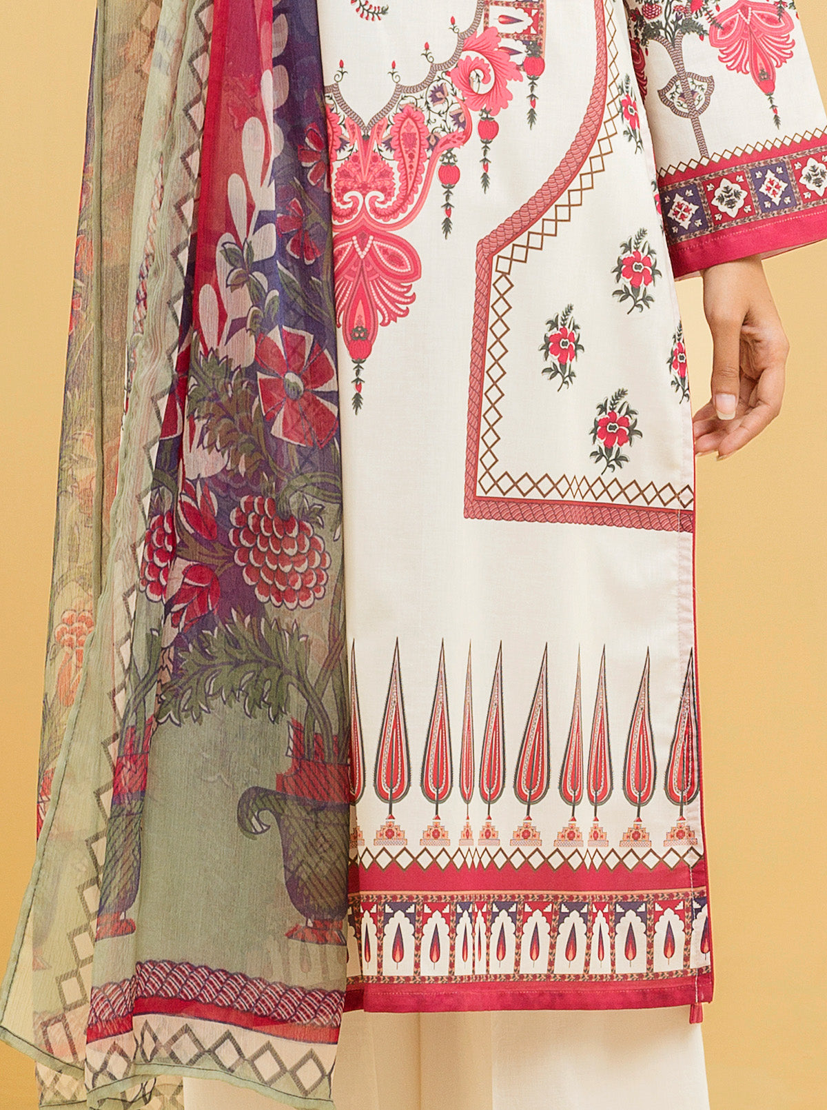 3 PIECE - PRINTED LAWN SUIT - SPRING DELIGHT MORBAGH SU_22   