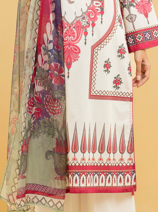3 PIECE - PRINTED LAWN SUIT - SPRING DELIGHT MORBAGH SU_22   