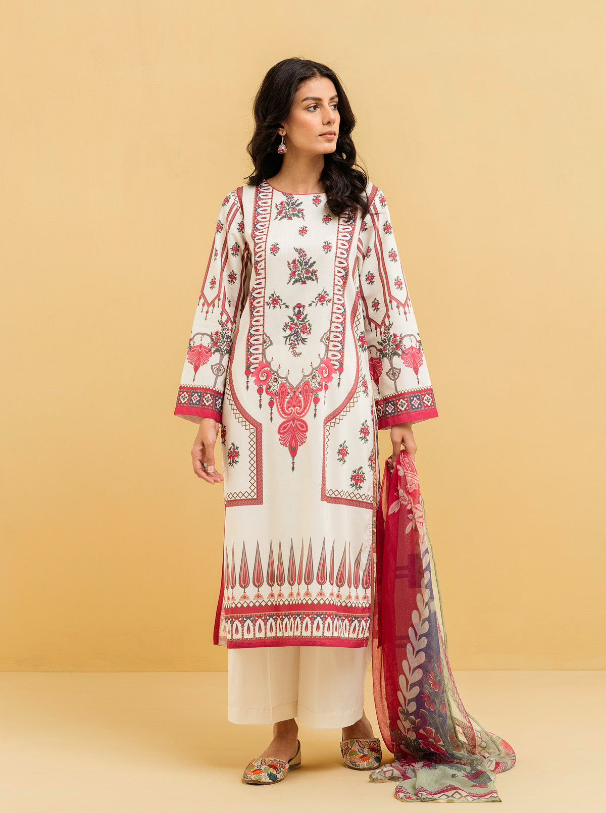 3 PIECE - PRINTED LAWN SUIT - SPRING DELIGHT MORBAGH SU_22   