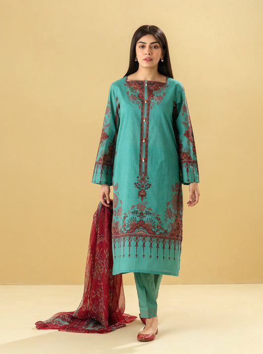 3 PIECE - PRINTED LAWN SUIT - TRIBAL CHIC MORBAGH SU_22   