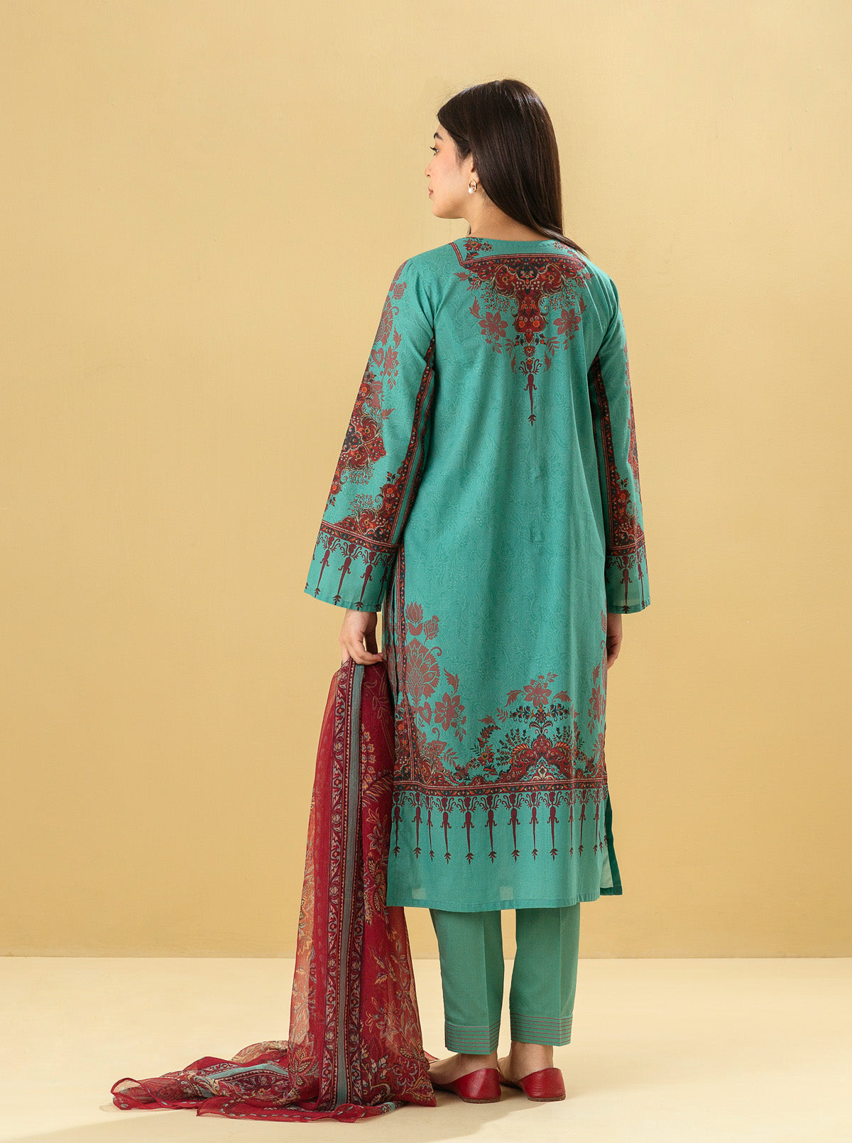 3 PIECE - PRINTED LAWN SUIT - TRIBAL CHIC MORBAGH SU_22   