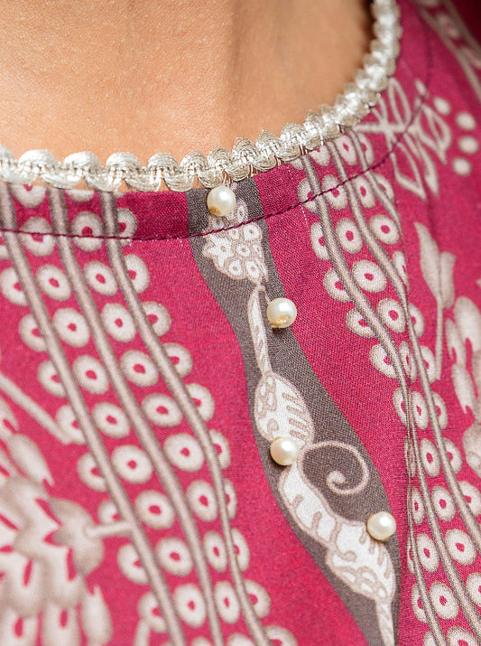 3 PIECE - PRINTED LAWN SUIT - LUSCIOUS ROUGE MORBAGH SU_22   