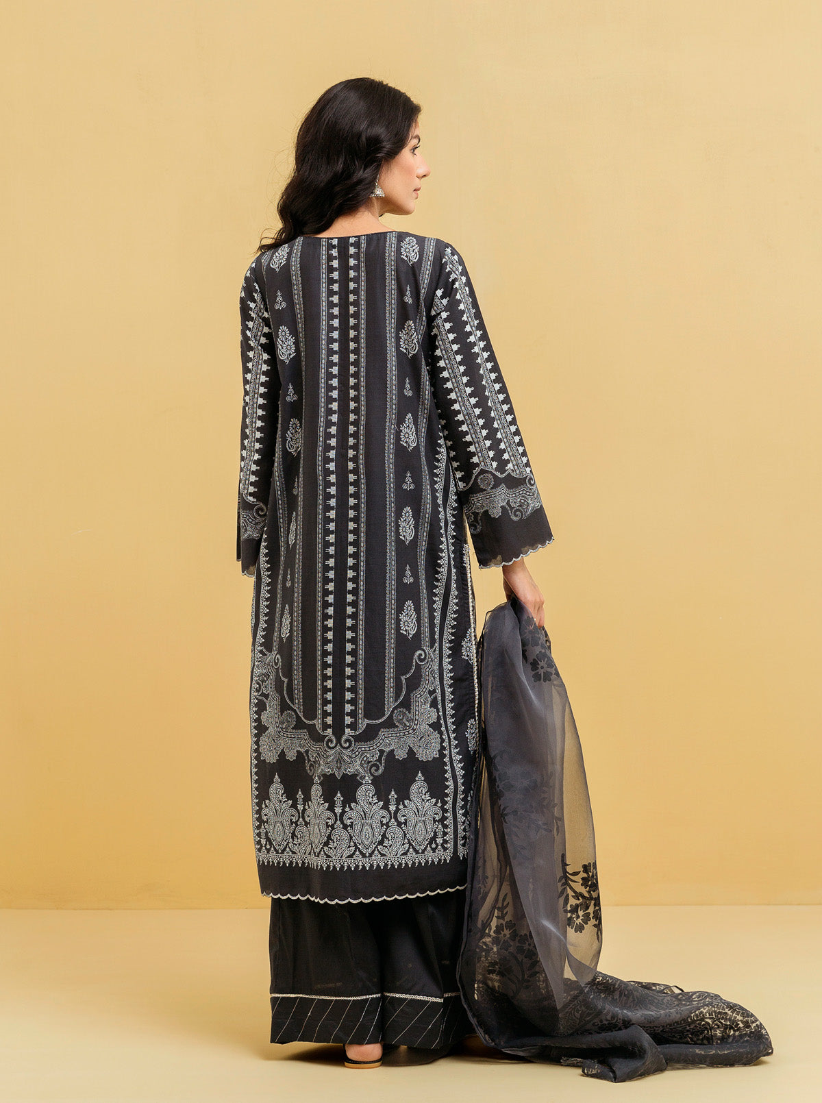 3 PIECE - EMBROIDERED LAWN SUIT - MIDNIGHT DUST MORBAGH SU_22   