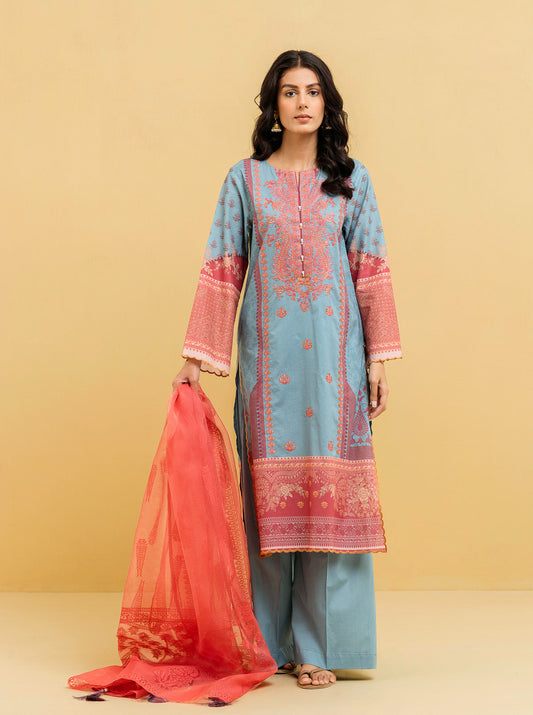 3 PIECE - EMBROIDERED LAWN SUIT - SUMMER DAZE MORBAGH SU_22   