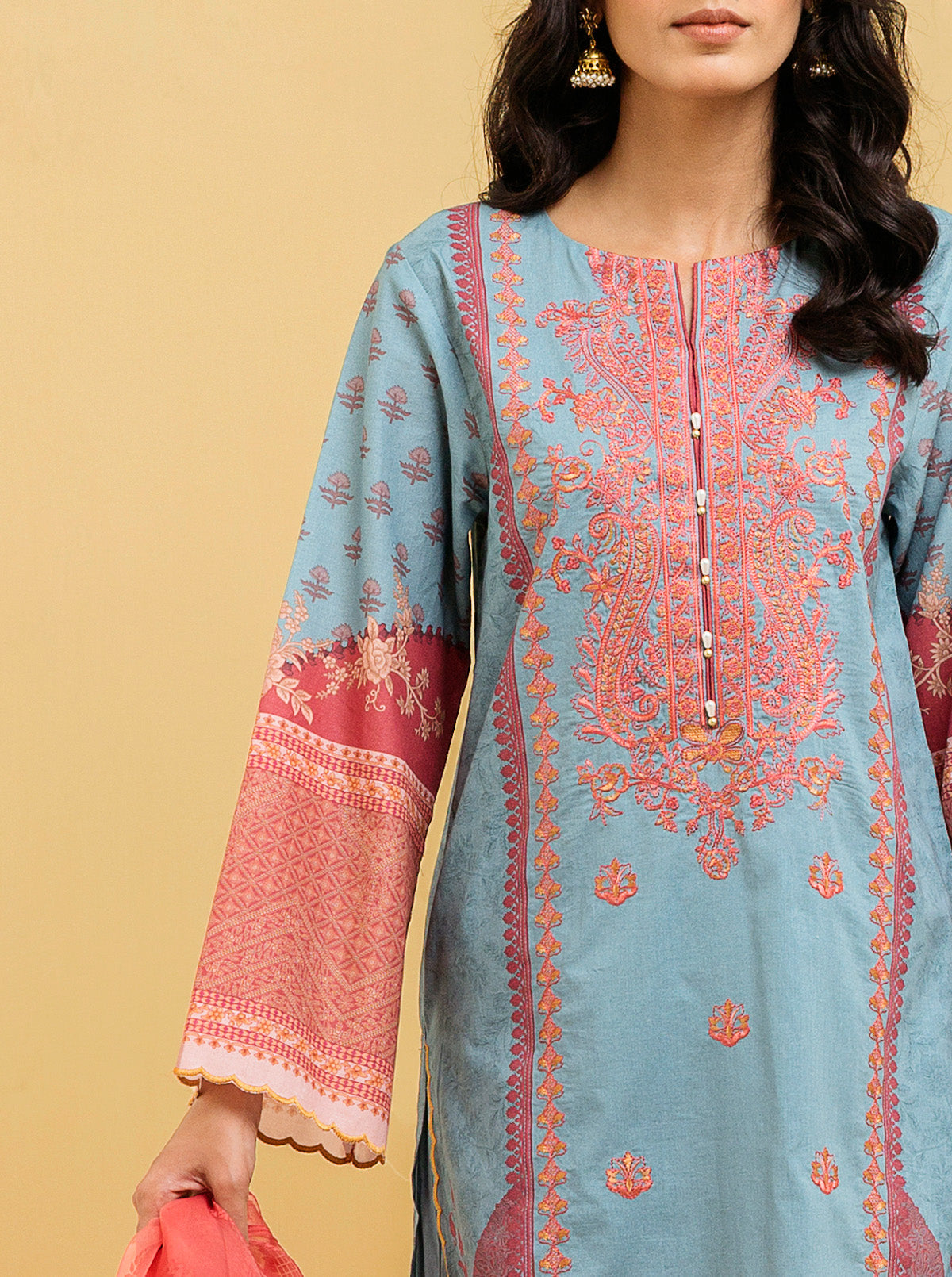 3 PIECE - EMBROIDERED LAWN SUIT - SUMMER DAZE MORBAGH SU_22   