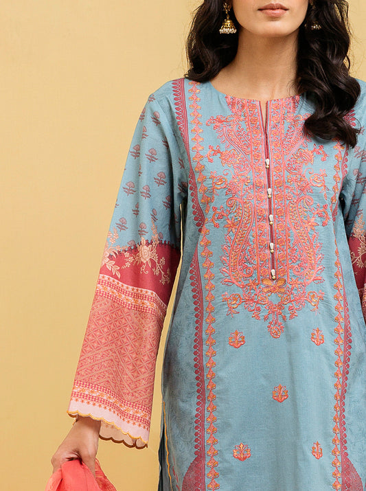 3 PIECE - EMBROIDERED LAWN SUIT - SUMMER DAZE MORBAGH SU_22   