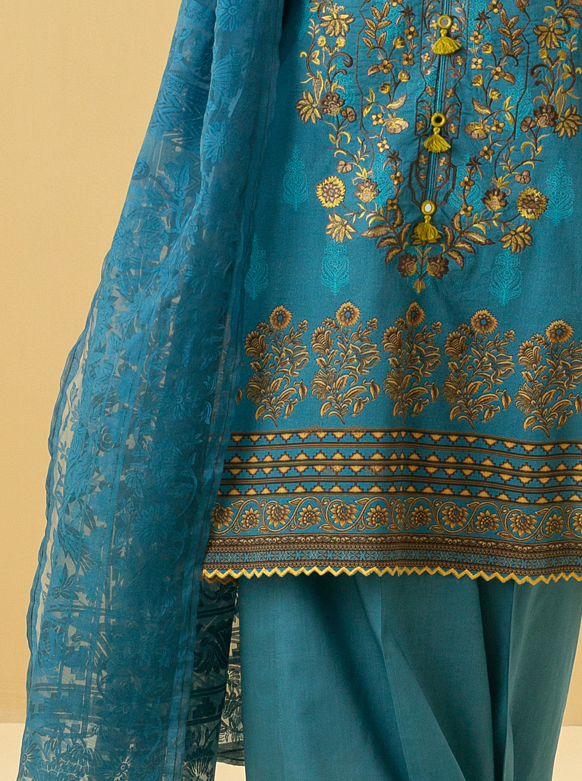 3 PIECE - EMBROIDERED LAWN SUIT - ANTIQUE CHARM MORBAGH SU_22   