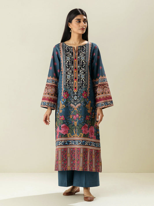 1 PIECE - PRINTED LAWN SHIRT - BLUE TALES MORBAGH SU_23   