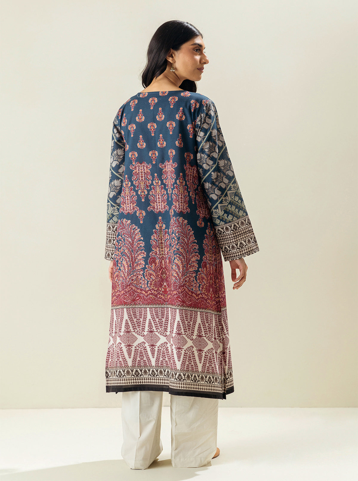 1 PIECE - PRINTED LAWN SHIRT - NAVY CLOUDS MORBAGH SU_23   