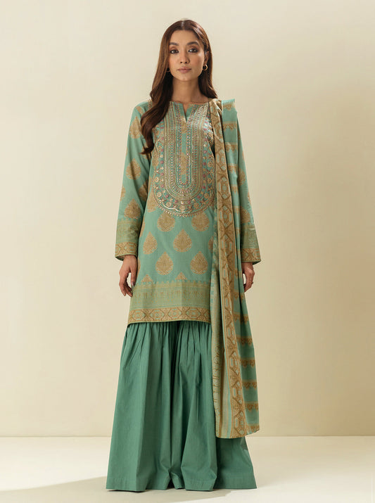 2 PIECE - EMBROIDERD LAWN SUIT - BREEZY SUN MORBAGH SU_23   