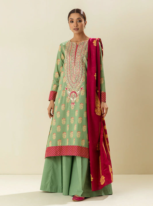2 PIECE - EMBROIDERD LAWN SUIT - CANDY APPLE MORBAGH SU_23   