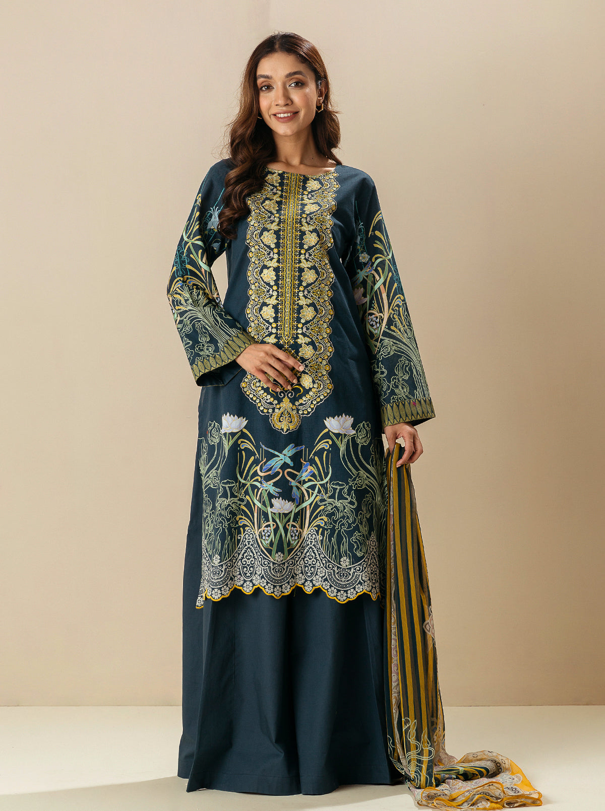 3 PIECE - EMBROIDERD LAWN SUIT - NOUVEAU DREAMS MORBAGH SU_23   