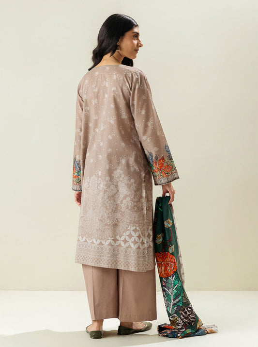 3 PIECE - PRINTED LAWN SUIT - NEOCLASSICAL CREME MORBAGH SU_23   