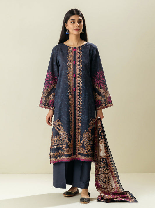 3 PIECE - PRINTED LAWN SUIT - DARK CROWN MORBAGH SU_23   