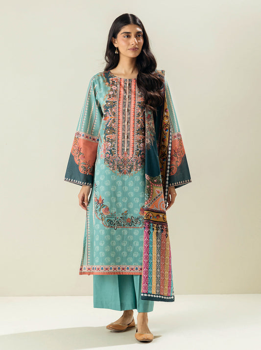 3 PIECE - PRINTED LAWN SUIT - DAWN DESIRE MORBAGH SU_23   