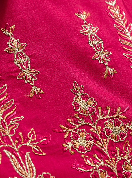 3 PIECE - EMBROIDERD LAWN SUIT - FUCHSIA MYSTERY MORBAGH SU_23   
