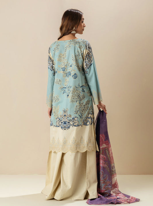 3 PIECE - EMBROIDERED LAWN SUIT - LILAC BREEZE MORBAGH SU_23   