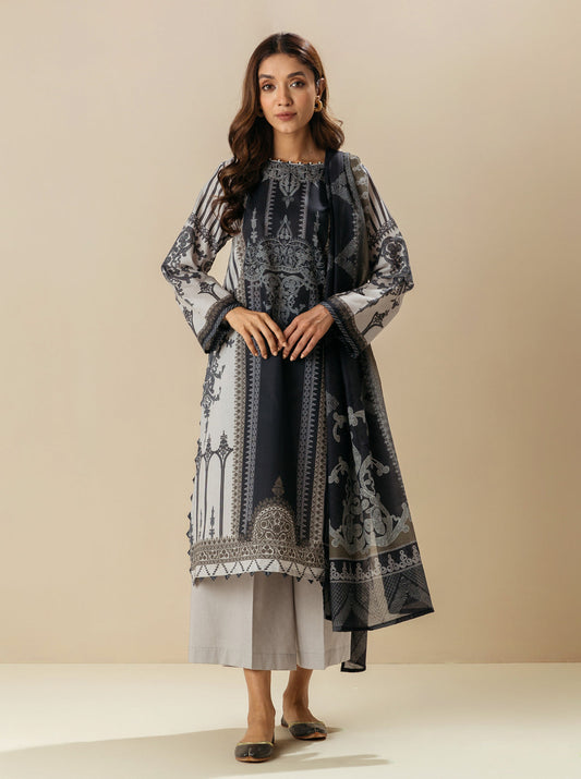 3 PIECE - PRINTED  LAWN SUIT - JEWEL CRAFT MORBAGH SU_23   