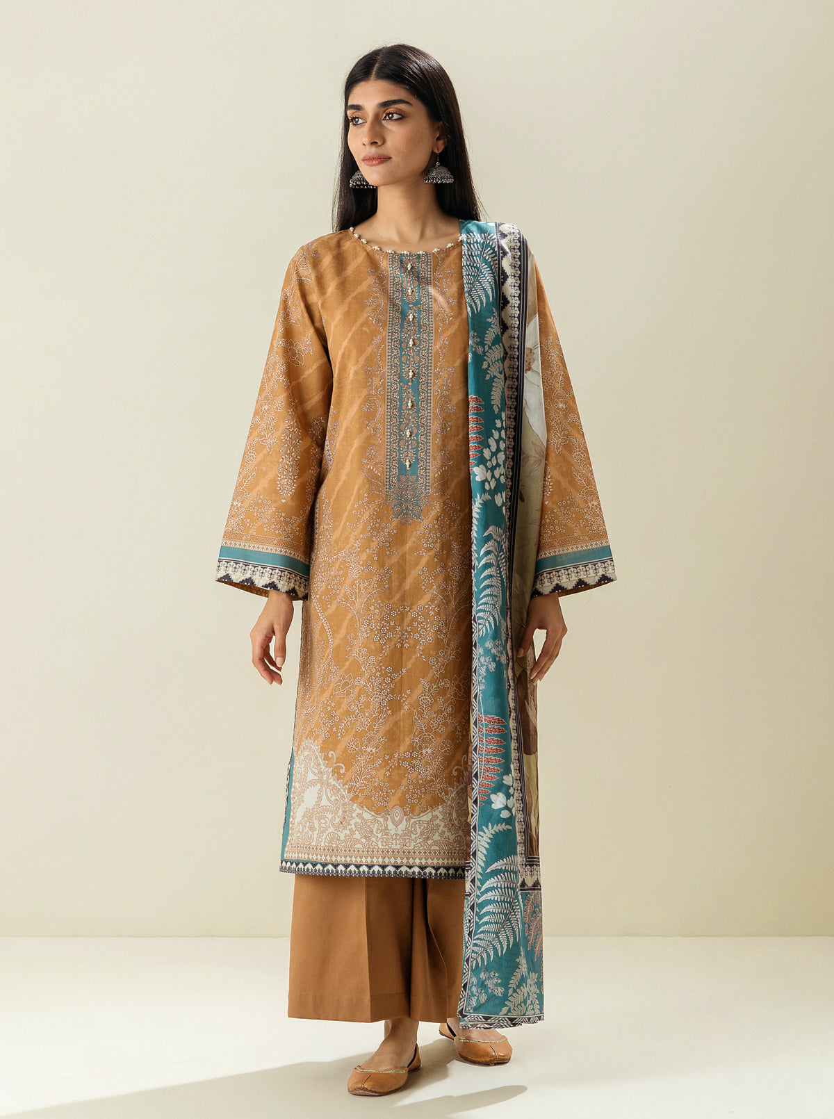 3 PIECE - PRINTED LAWN SUIT - NEW AGE BEAUTY MORBAGH SU_23   