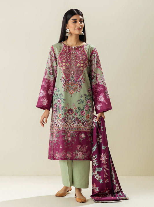 3 PIECE - PRINTED LAWN SUIT - APPLE HERITAGE MORBAGH SU_23   