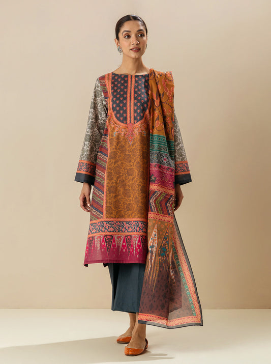 3 PIECE - PRINTED  LAWN SUIT - TAPESTRY OF LOVE MORBAGH SU_23   