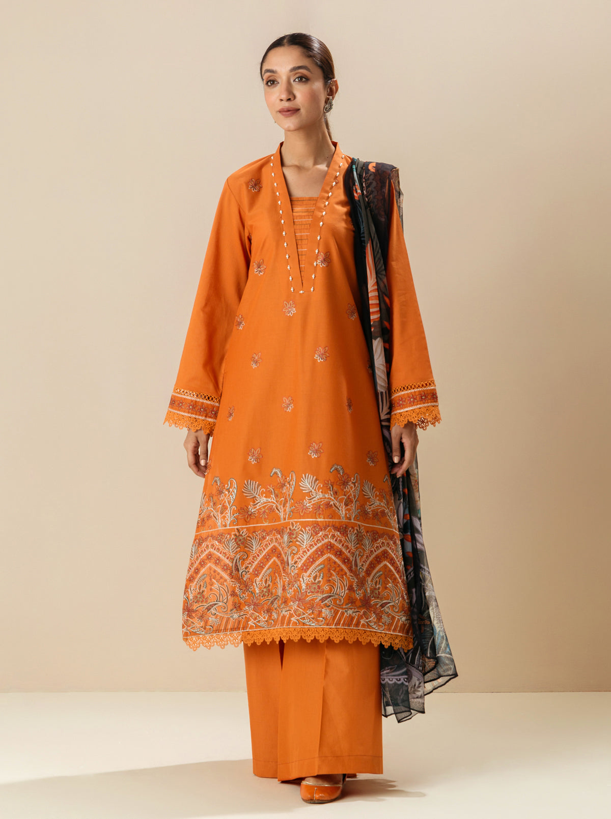 3 PIECE - EMBROIDERD LAWN SUIT - FALL FANTASY MORBAGH SU_23   
