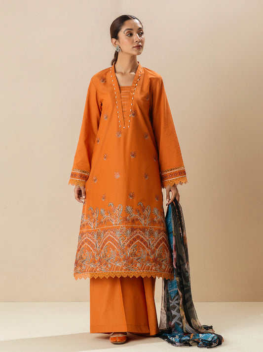 3 PIECE - EMBROIDERD LAWN SUIT - FALL FANTASY MORBAGH SU_23   
