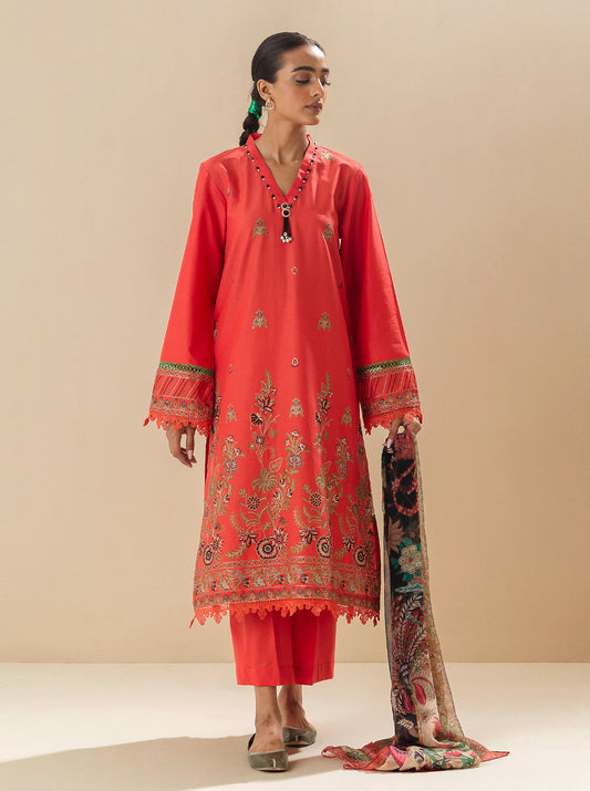 3 PIECE - EMBROIDERED LAWN SUIT - CHERRY EDEN MORBAGH SU_23   