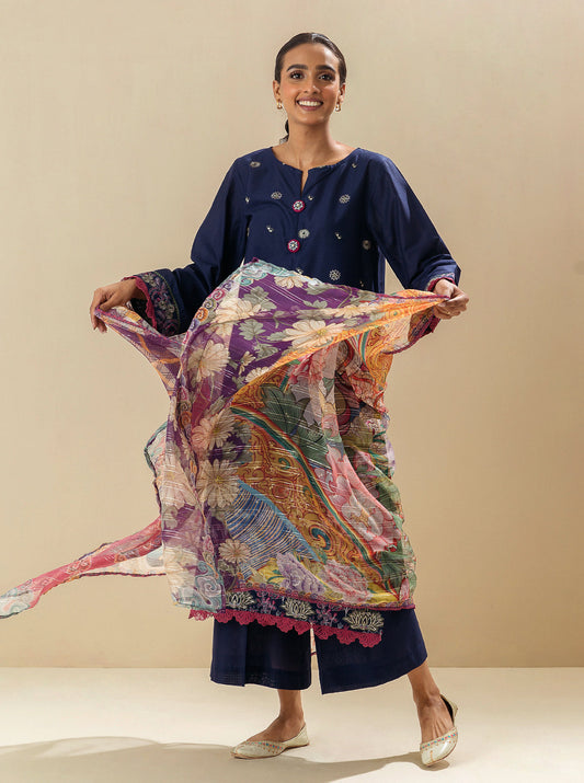 3 PIECE - EMBROIDERED LAWN SUIT - SAPPHIRE DREAM MORBAGH SU_23   
