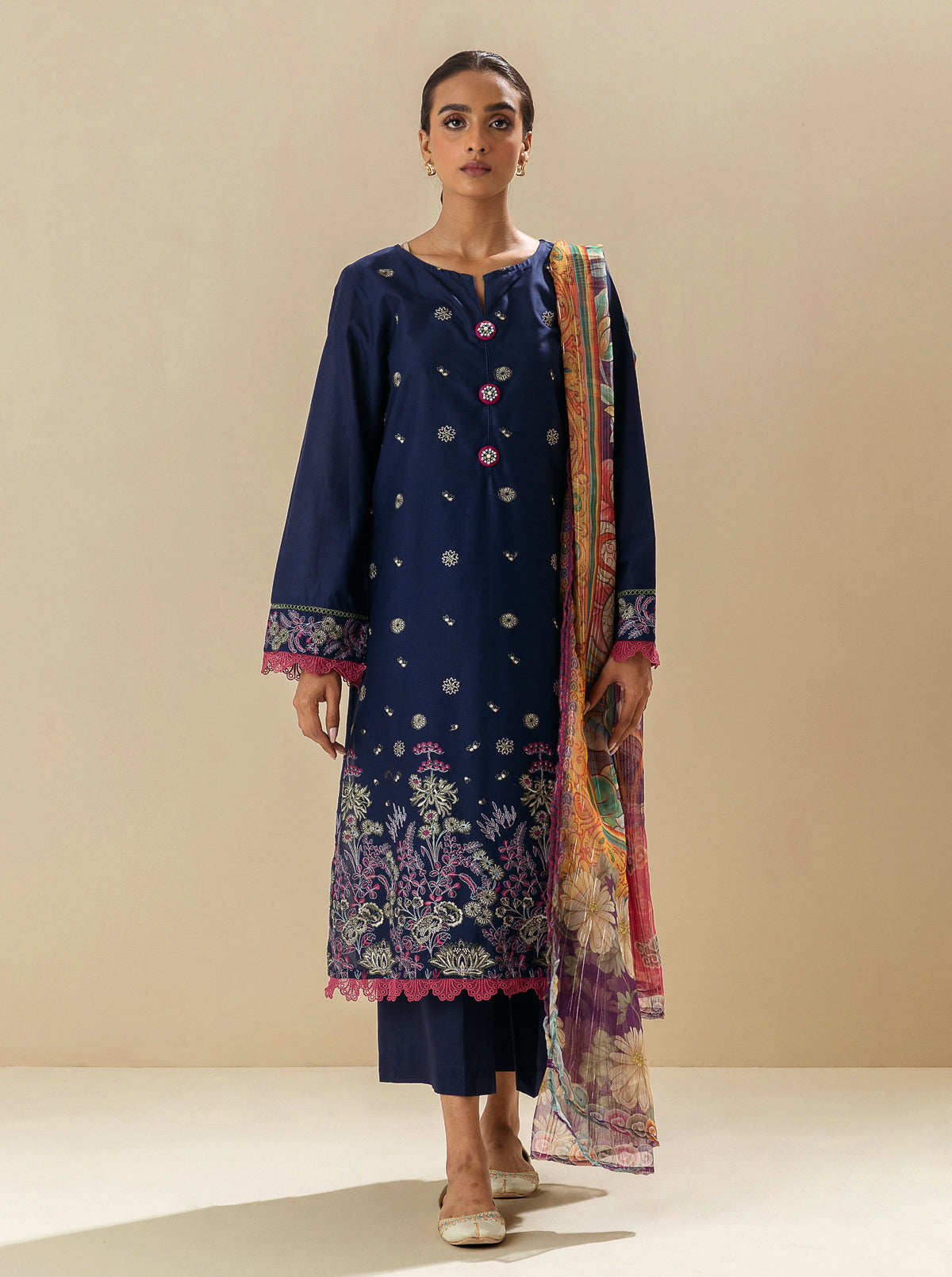 3 PIECE - EMBROIDERED LAWN SUIT - SAPPHIRE DREAM MORBAGH SU_23   