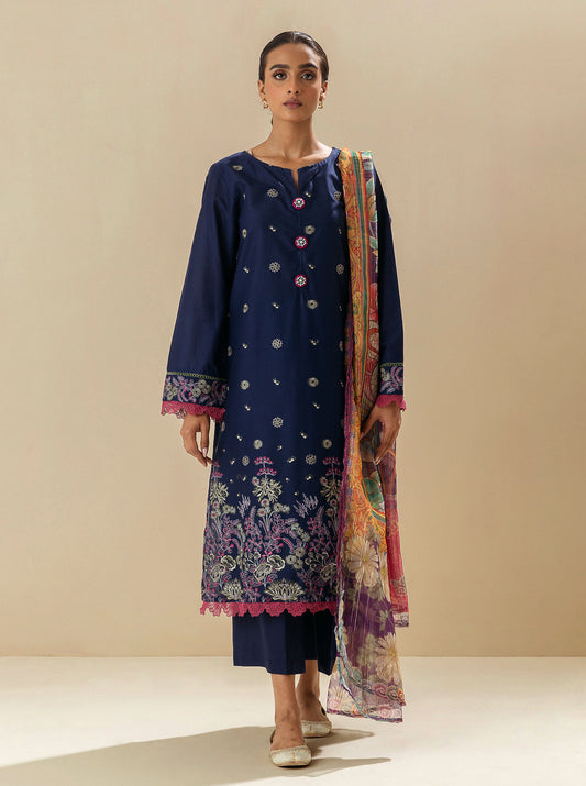 3 PIECE - EMBROIDERED LAWN SUIT - SAPPHIRE DREAM MORBAGH SU_23   