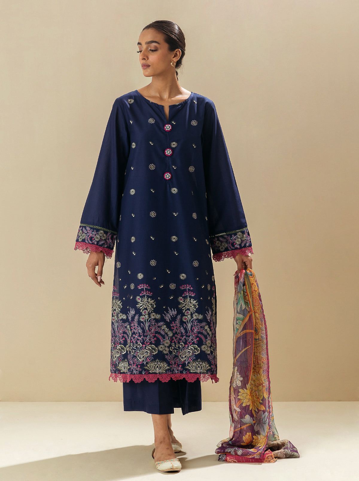 3 PIECE - EMBROIDERED LAWN SUIT - SAPPHIRE DREAM MORBAGH SU_23   