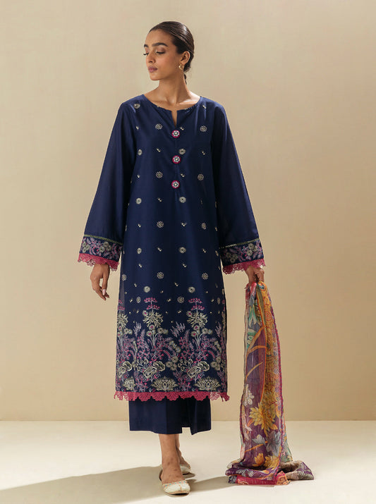 3 PIECE - EMBROIDERED LAWN SUIT - SAPPHIRE DREAM MORBAGH SU_23   