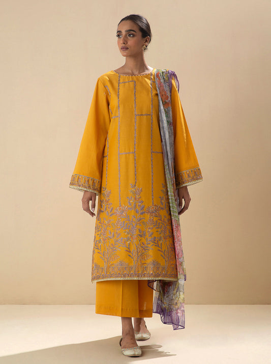 3 PIECE - EMBROIDERED LAWN SUIT - SUNRISE GARDEN MORBAGH SU_23   