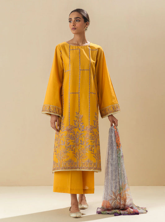 3 PIECE - EMBROIDERED LAWN SUIT - SUNRISE GARDEN MORBAGH SU_23   