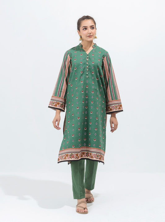 2 PIECE - PRINTED KHADDAR SUIT - WHISPERING TEAL MORBAGH WN_21   