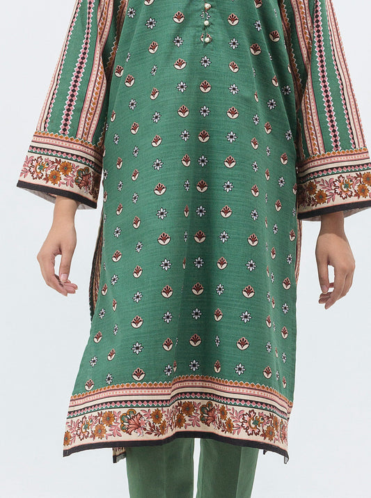2 PIECE - PRINTED KHADDAR SUIT - WHISPERING TEAL MORBAGH WN_21   